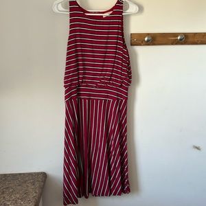 Red midi striped dress